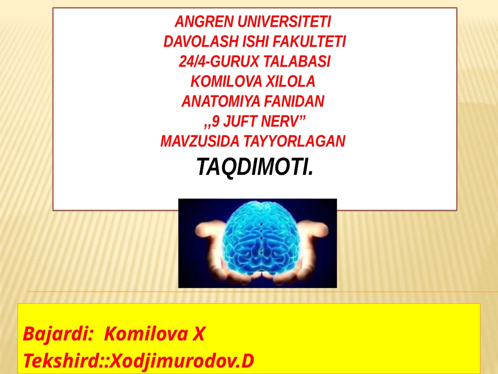 9 juft nerv’’ mavzusi taqdimoti