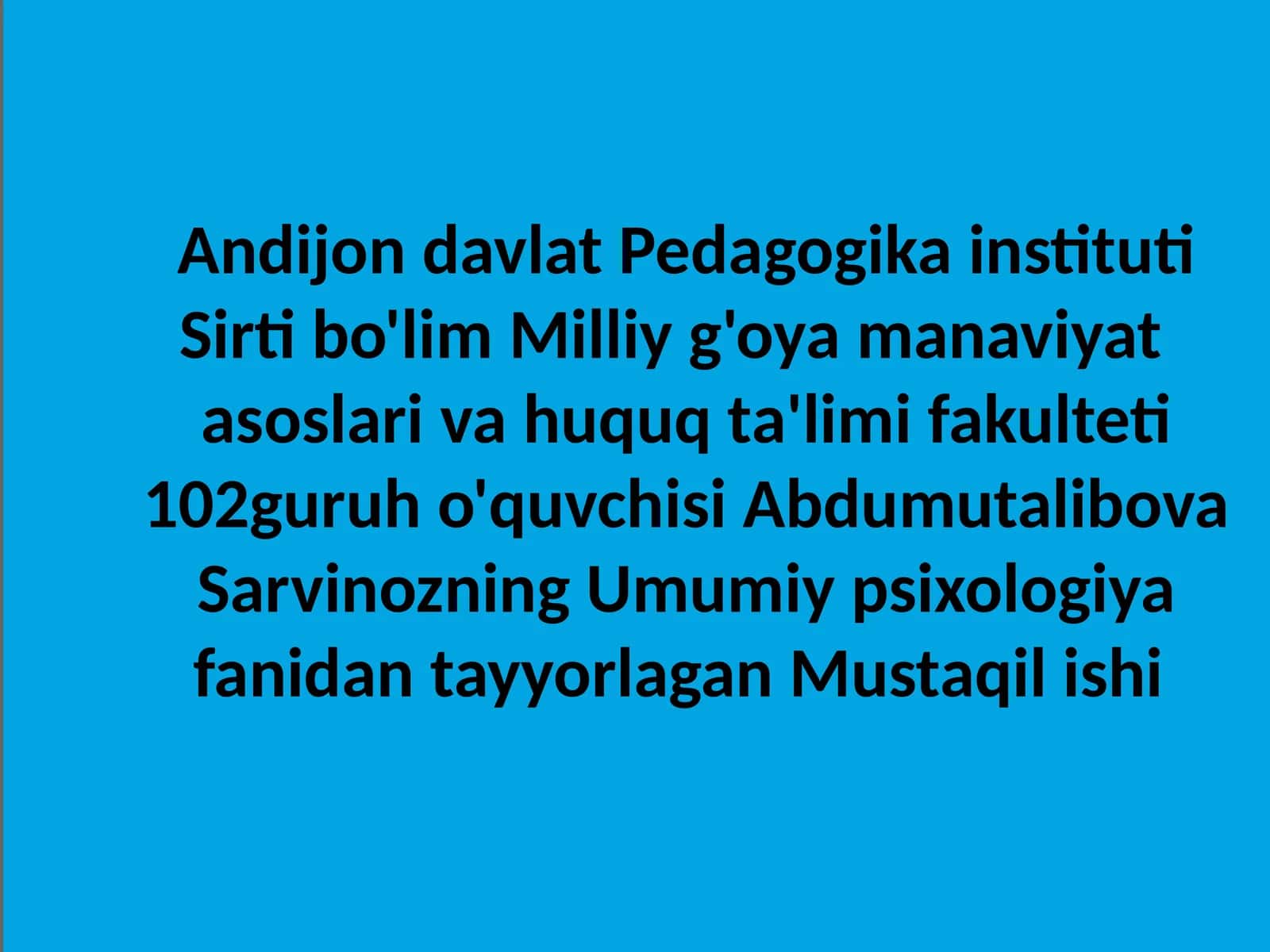 Idroktushunchasiva vauningxususiyatlari