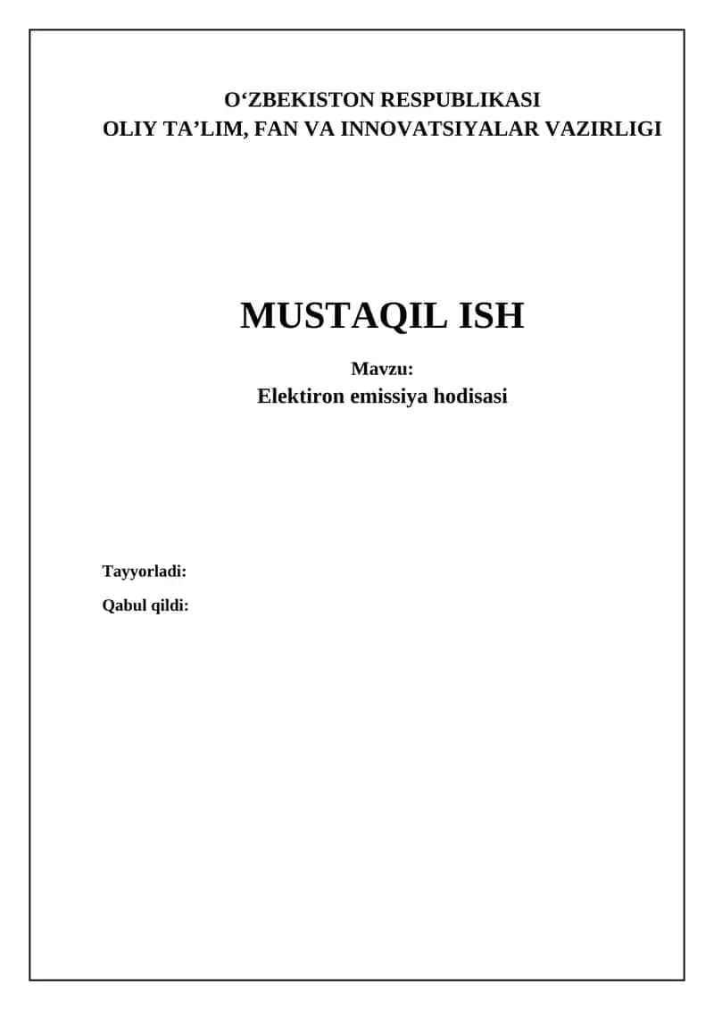 Elektiron emissiya hodisasi
