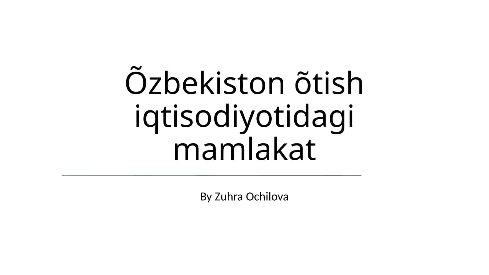 Õzbekiston õtish iqtisodiyotidagi mamlakat