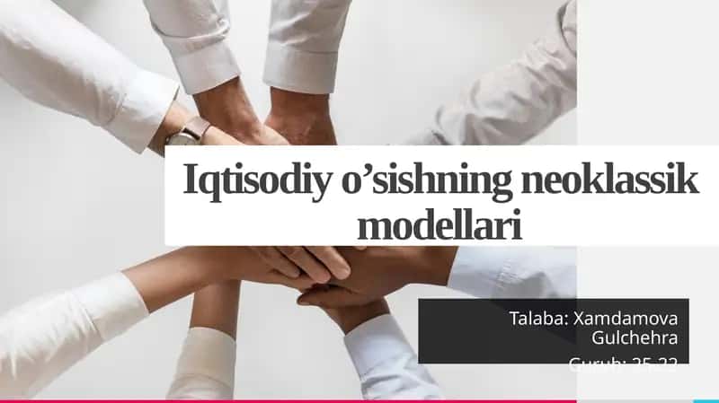 Iqtisodiyo’sishning neoklassik modellari
