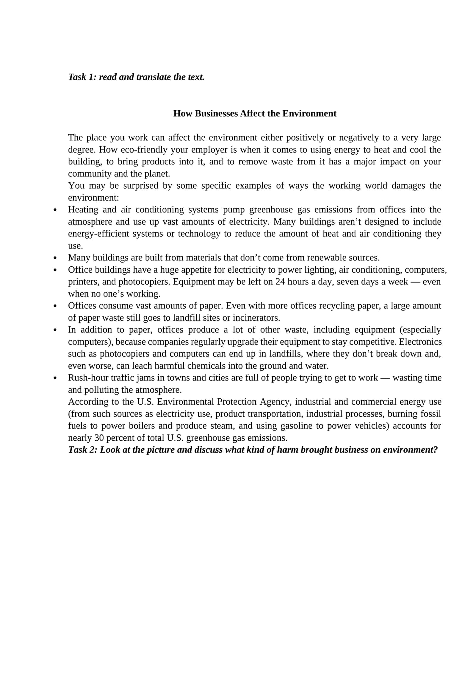 How Businesses Affect the Environment