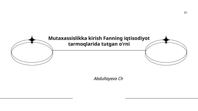 Mutaxassislikka kirish Fanning iqtisodiyot tarmoqlarida tutgan oʻrni