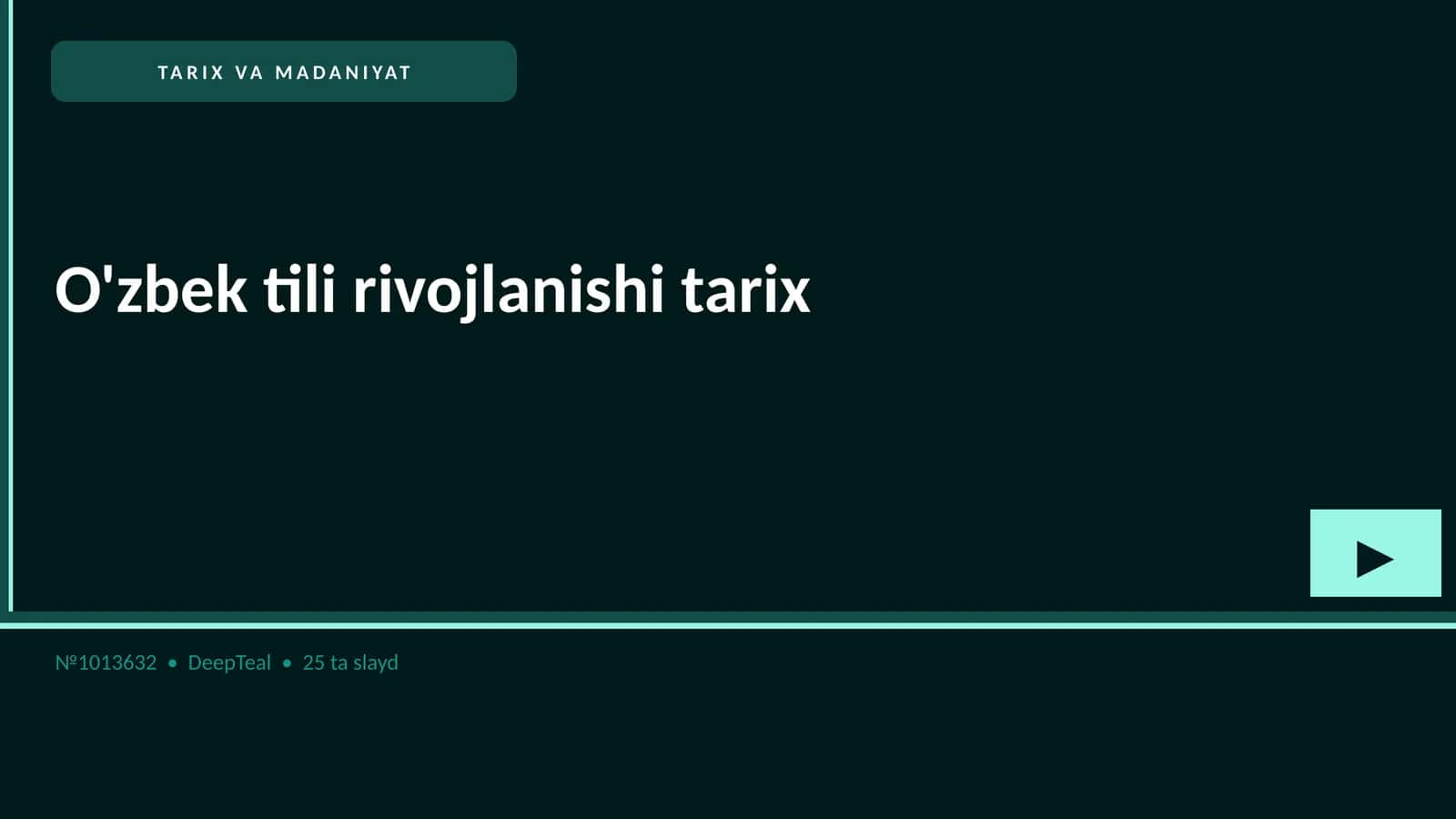 O'zbek tili rivojlanishi tarix