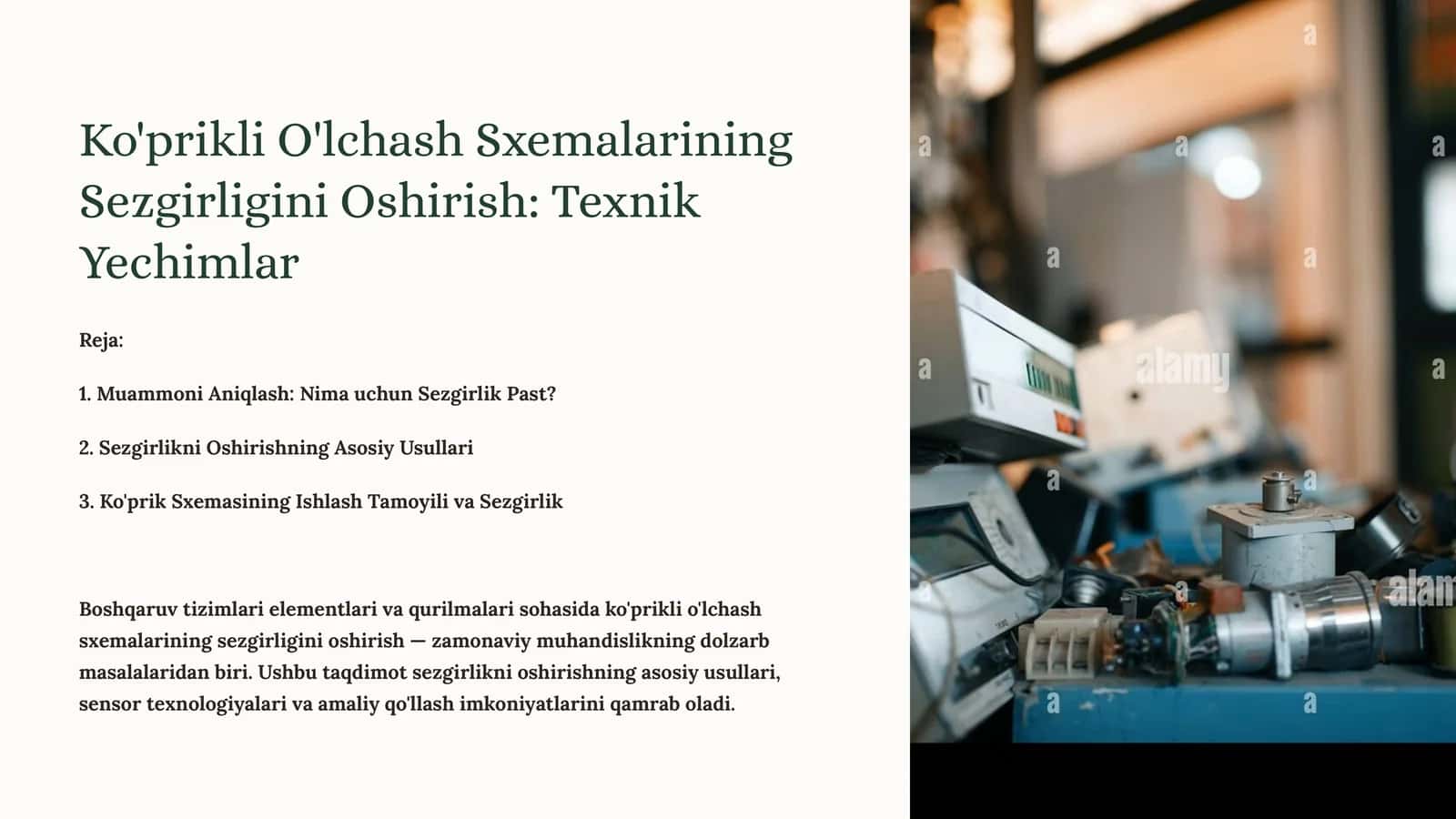 Ko'prikli O'lchash Sxemalarining Sezgirligini Oshirish: Texnik Yechimlar