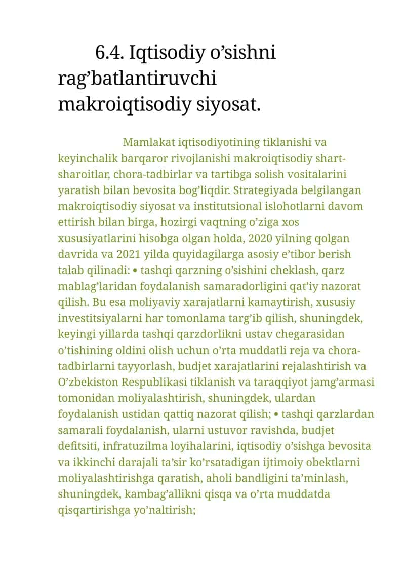 Iqtisodiy o’sishni rag’batlantiruvchi makroiqtisodiy siyosat