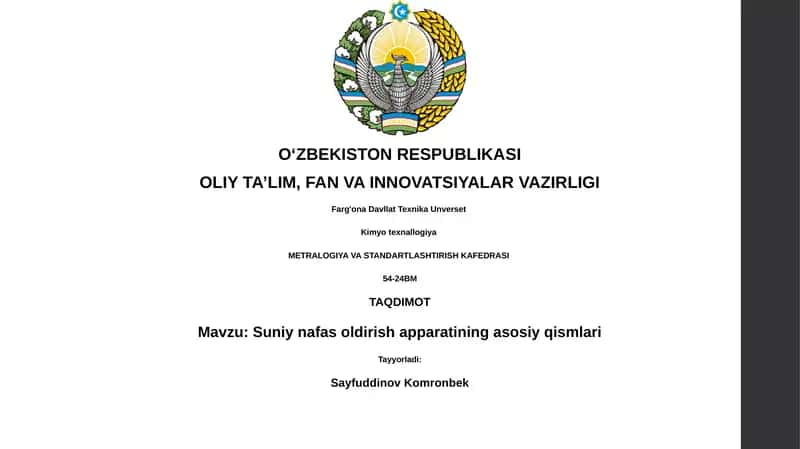 Suniy nafas oldirish apparati