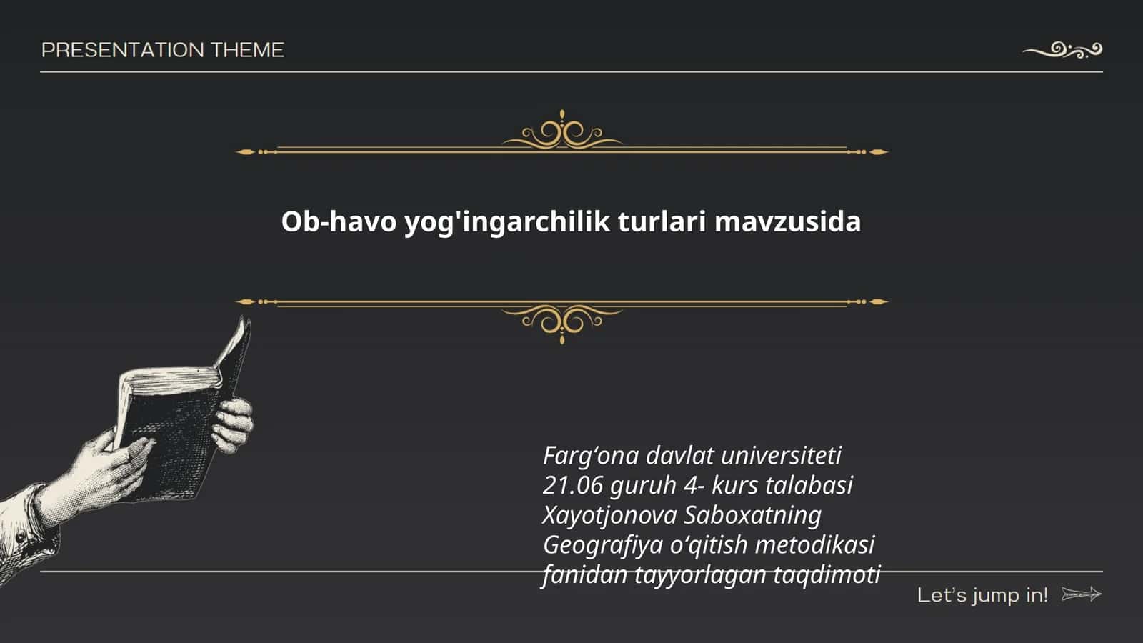 Ob-havo yog'ingarchilik turlari mavzusida