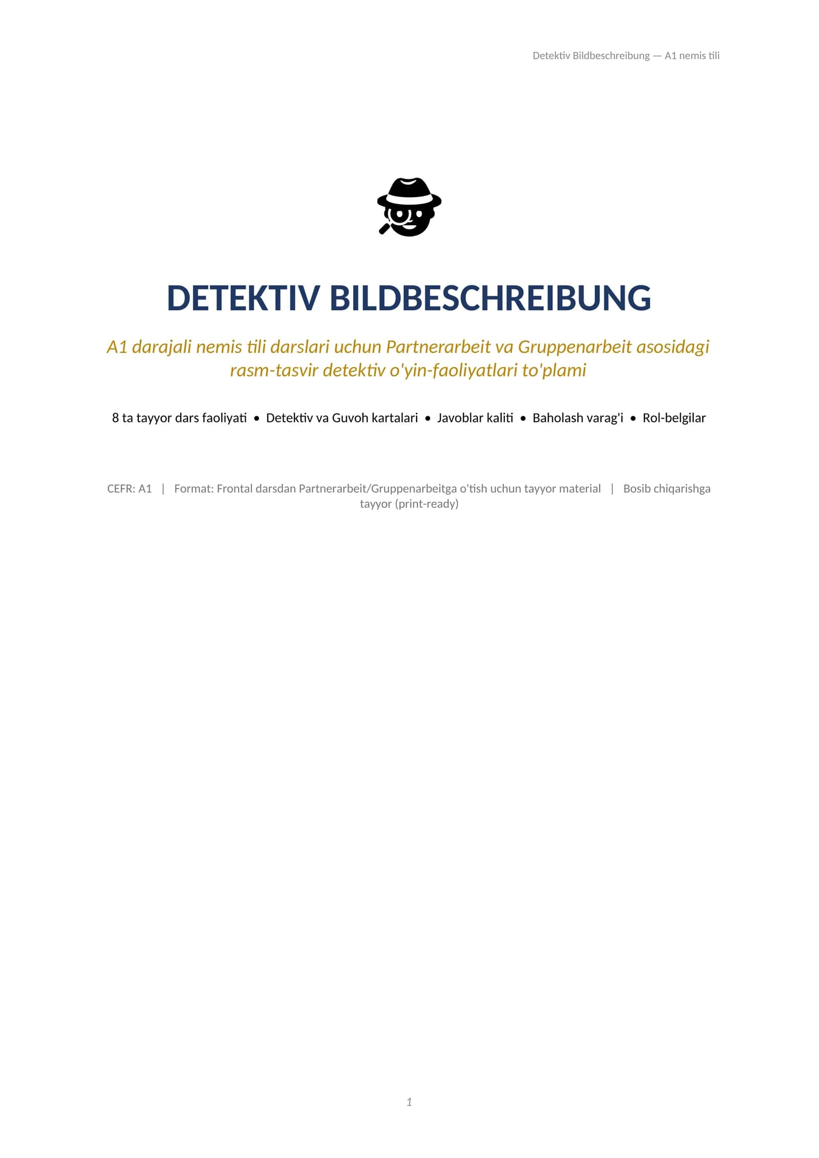 Detektiv Bildbeschreibung - A1 nemis tili