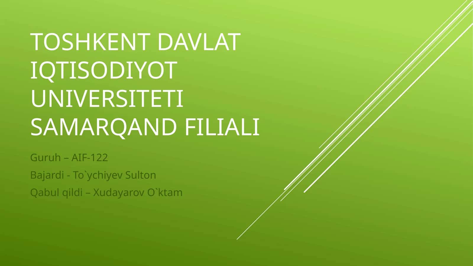 O‘zbekistonning tashqisiy faoliyat konsepsiyasi