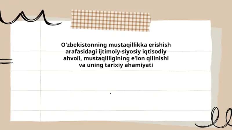 Perestroika va glasnostaning O'zbekistondagi ijtimoiy-siyosiy va iqtisodiy ta'siri (1985–1991)