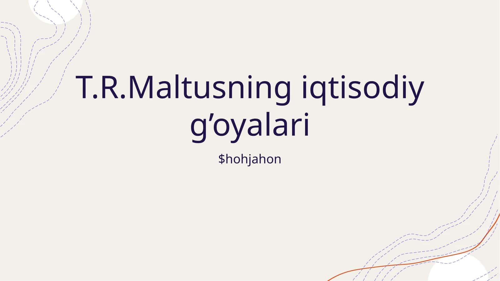 T.R.Maltusning iqtisodiy g’oyalari