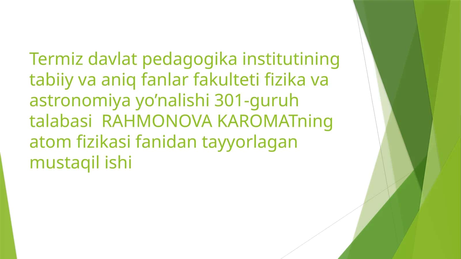 Fizika va Astronomiya yo'nalishi