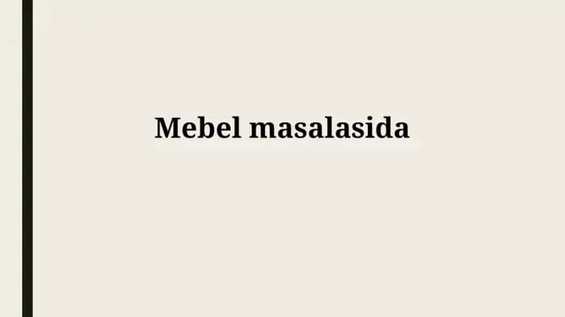 Mebel masalasida