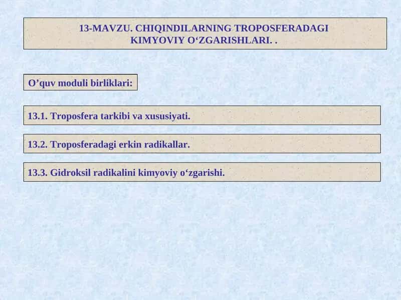 Troposferadagi erkin radikallar