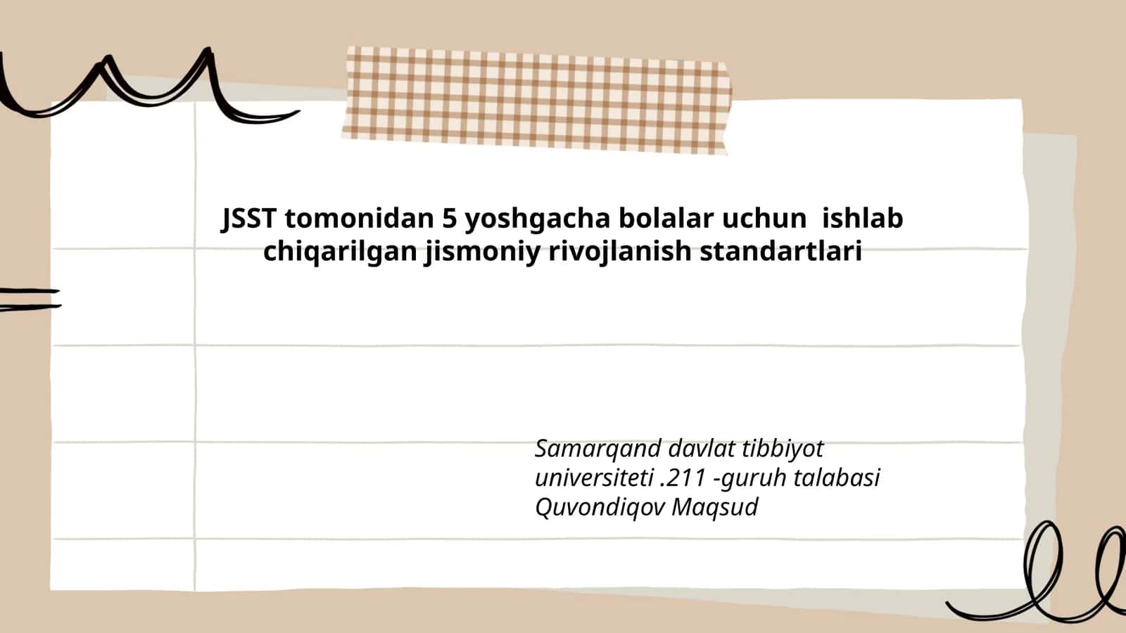 5 yoshgacha bolalar uchun ishlab chiqarilgan jismoniy rivojlanish standartlari