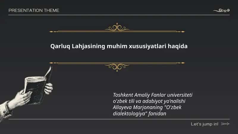 Qarluq Lahjasining muhim xususiyatlari haqida