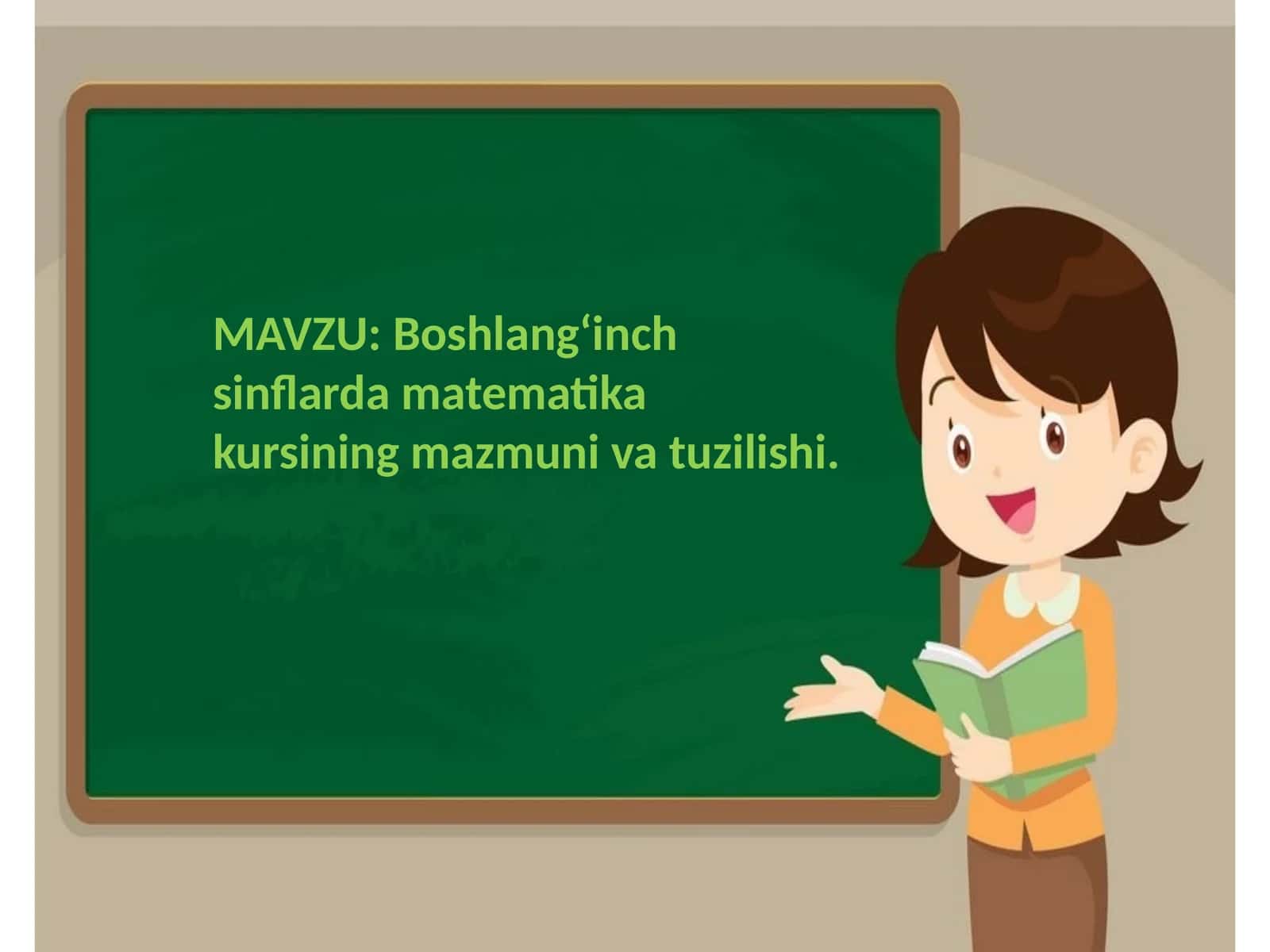 Boshlangʻinch sinflarda matematika kursining mazmuni va tuzilishi