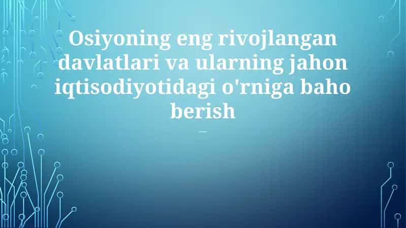 Okeaniyadagi eng rivojlangan davlatlar