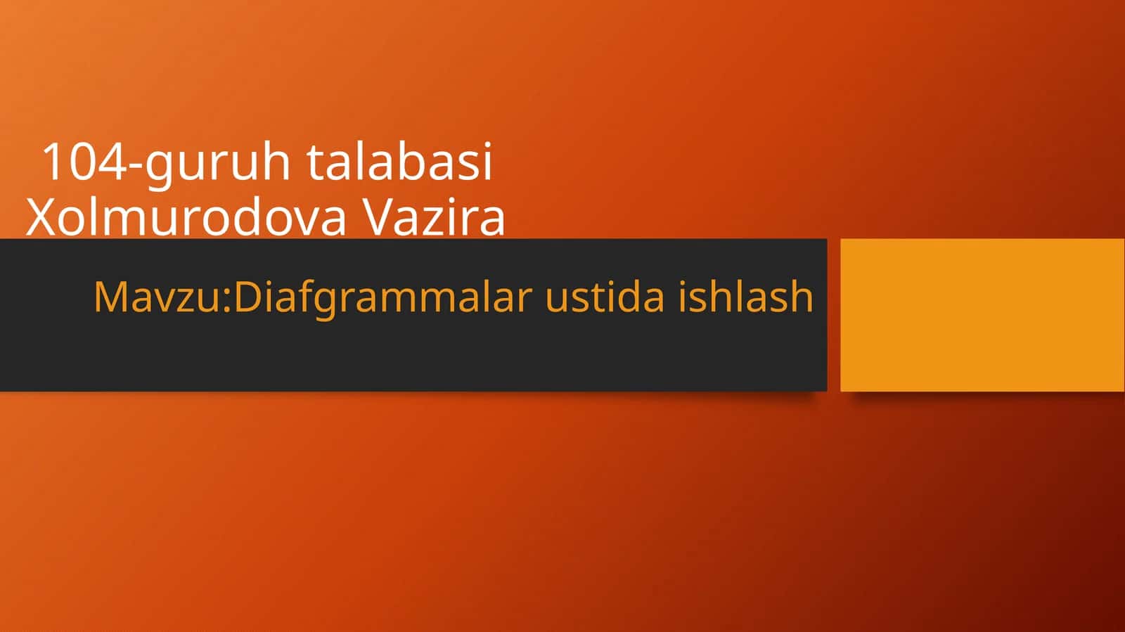 Diafgrammalar ustida ishlash