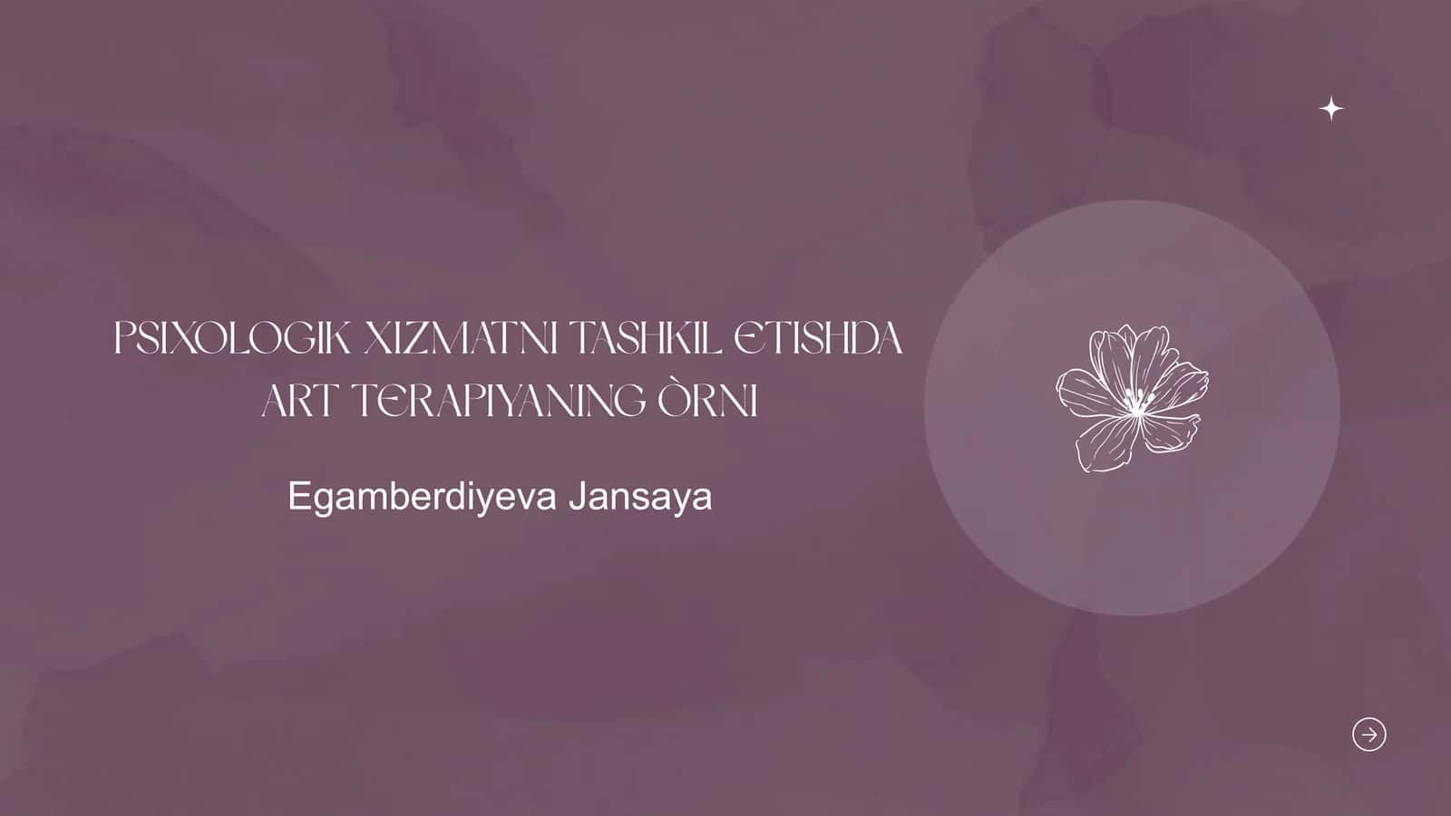PSIXOLOGIK XIZMATNI TASHKIL ETISHDA ART TERAPIYANING ÒRNI