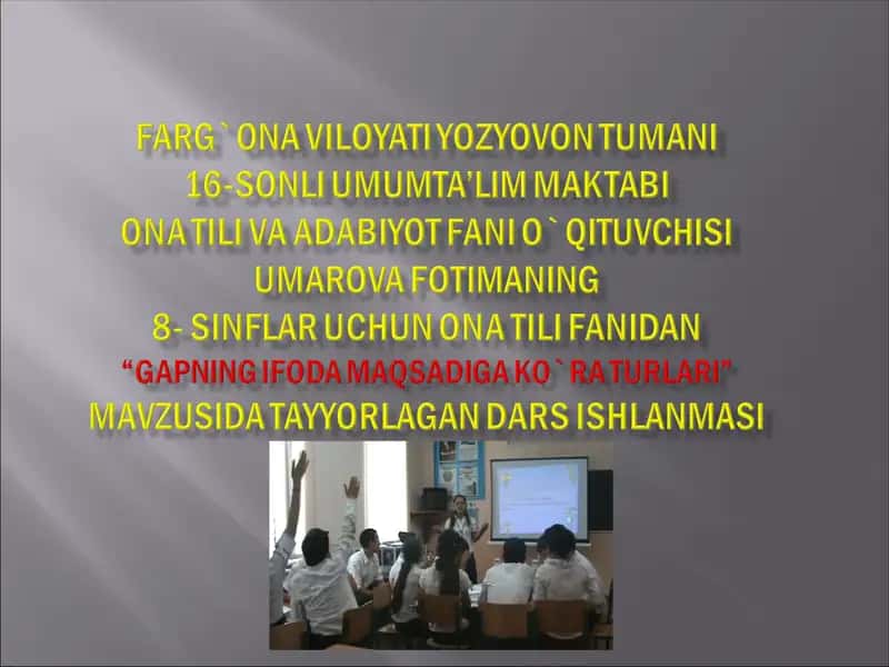 GAPNING IFODAMAQSADIGA KO" RATURLARI"