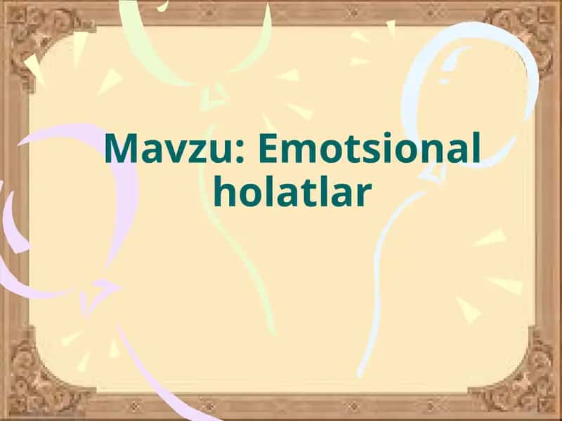 Emotsional holatlar