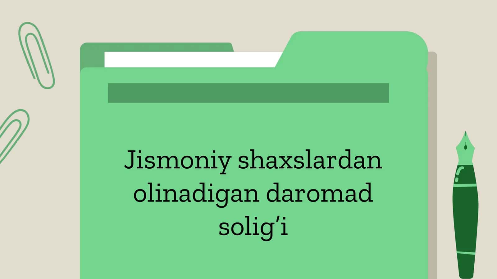 Jismoniy shaxslardan olinadigan soliq bo'lib, davlat byudjetini to'ldirishda muhim rol o'ynaydi