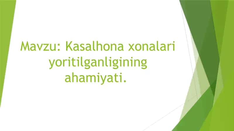 Kasalxonaxonalari yoritganligi