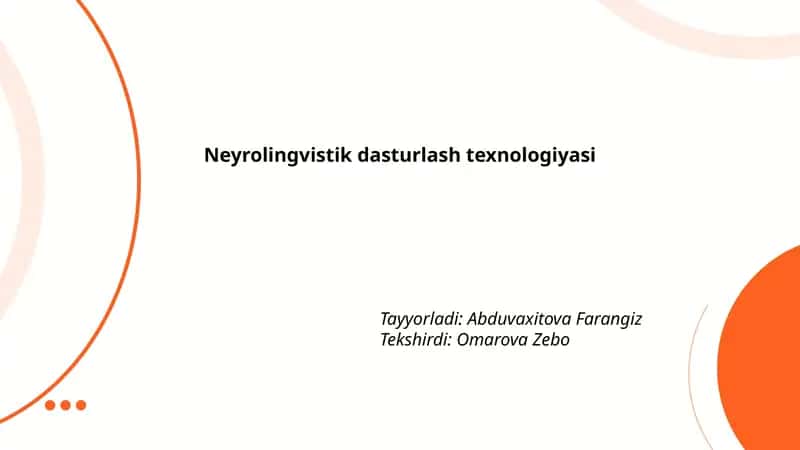 Neyrolingvistik dasturlash texnologiyasi