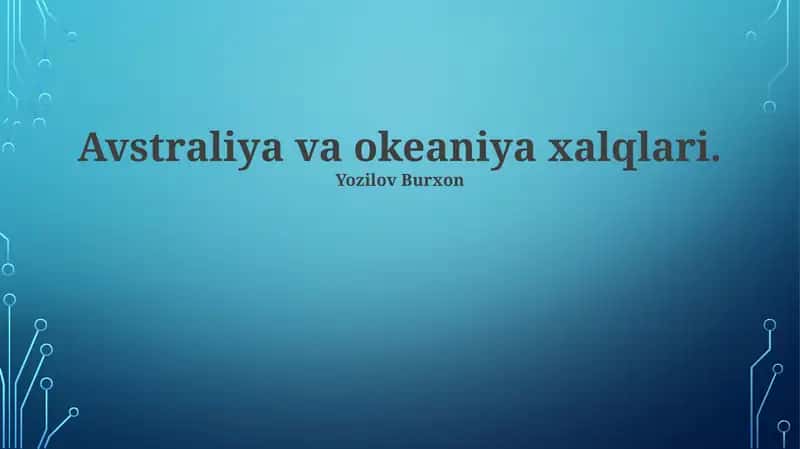 Avstraliya va Okeaniya xalqlari