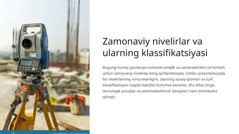 Zamonaviy nivelirlar va ularning klassifikatsiyasi