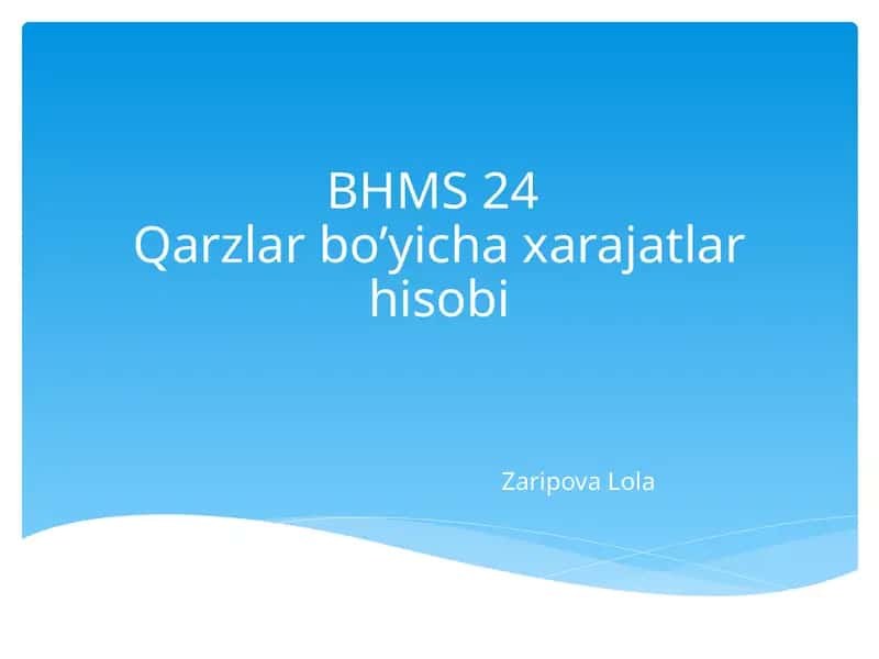 Qarzlar bo‘yicha xarajatlar hisobi