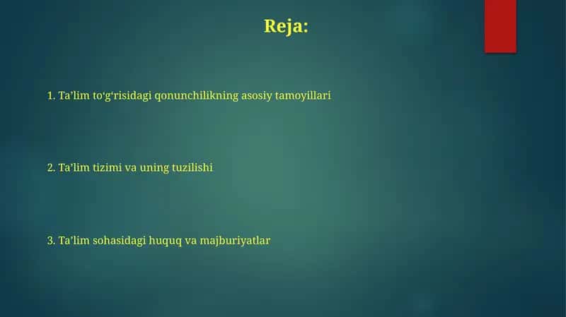 O'quvchilar huquq va majburiyatlar