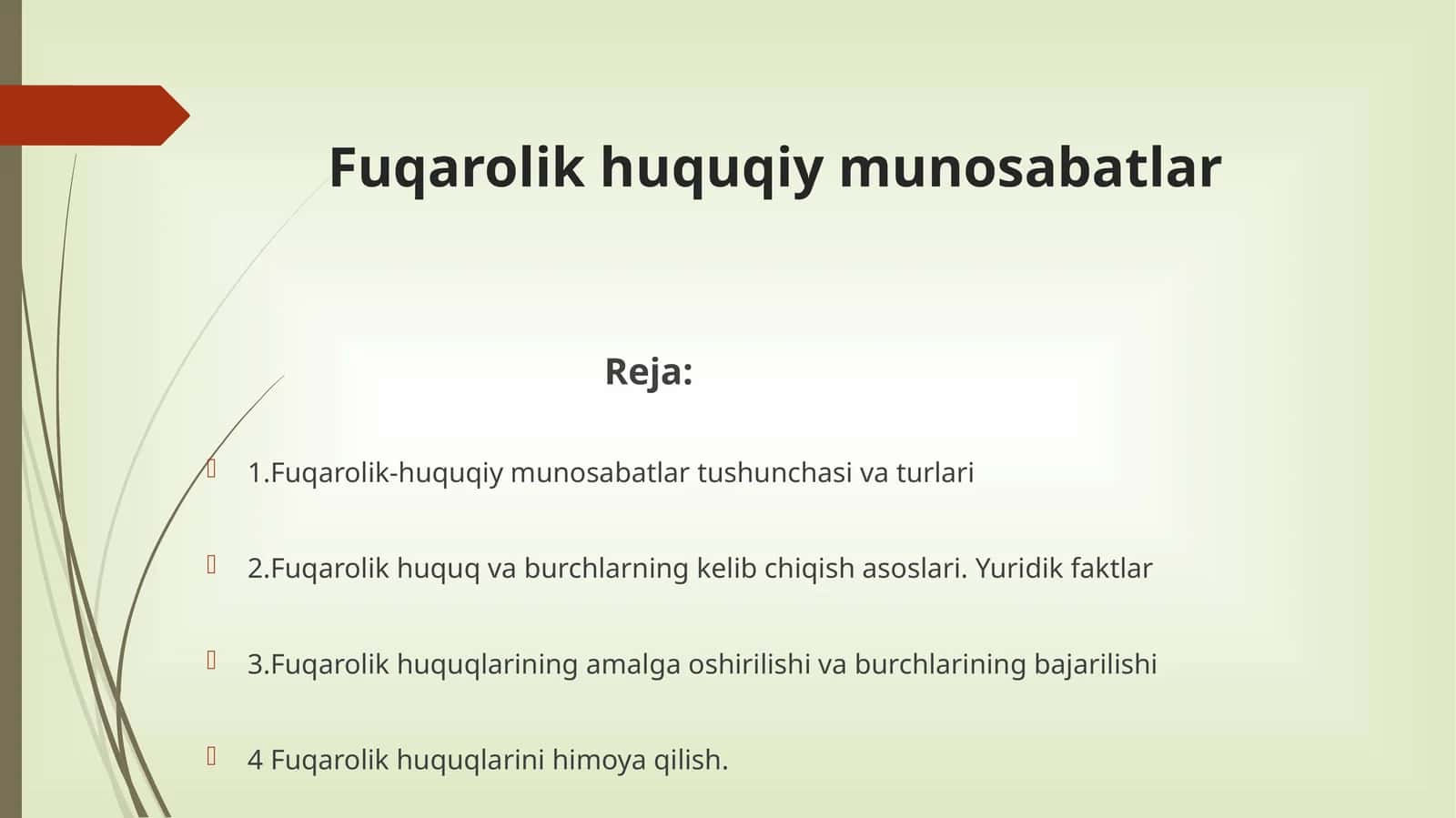 Fuqarolik huquqiy munosabatlar