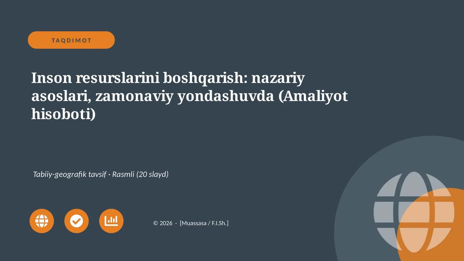 Inson resurslarini boshqarish: nazariy asoslari, zamonaviy yondashuvda (Amaliyot hisoboti)