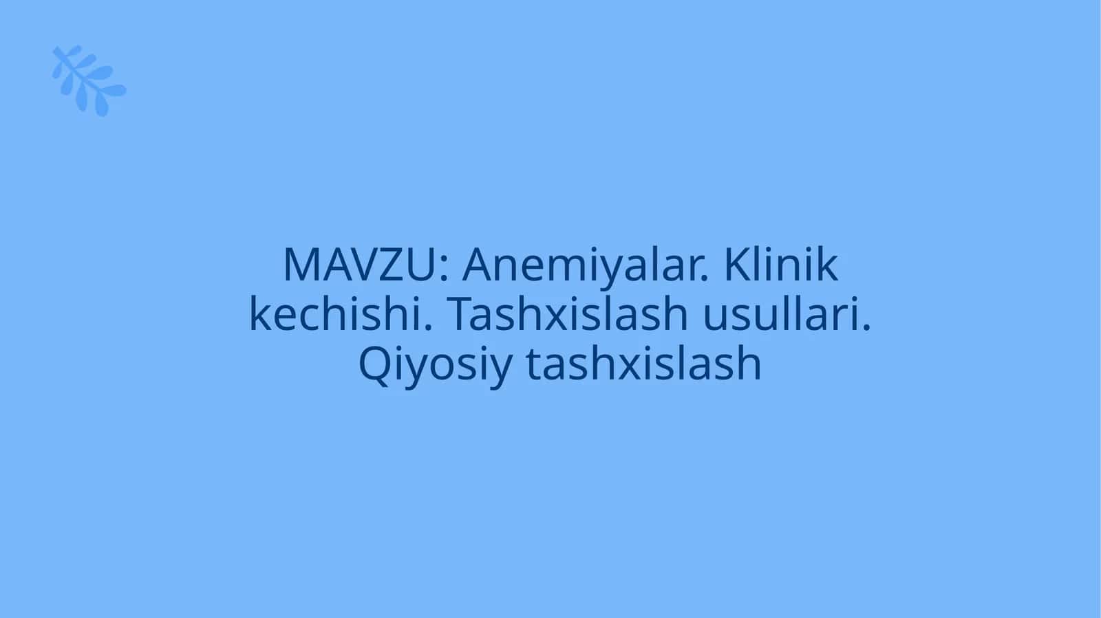 Anemiyalar