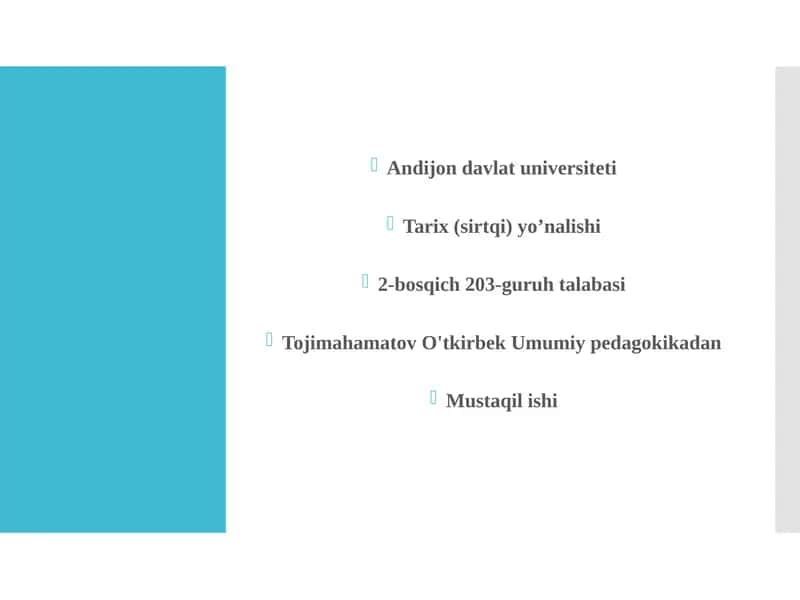 Ta'lim metodlari va vositalari: mavzuga kirish