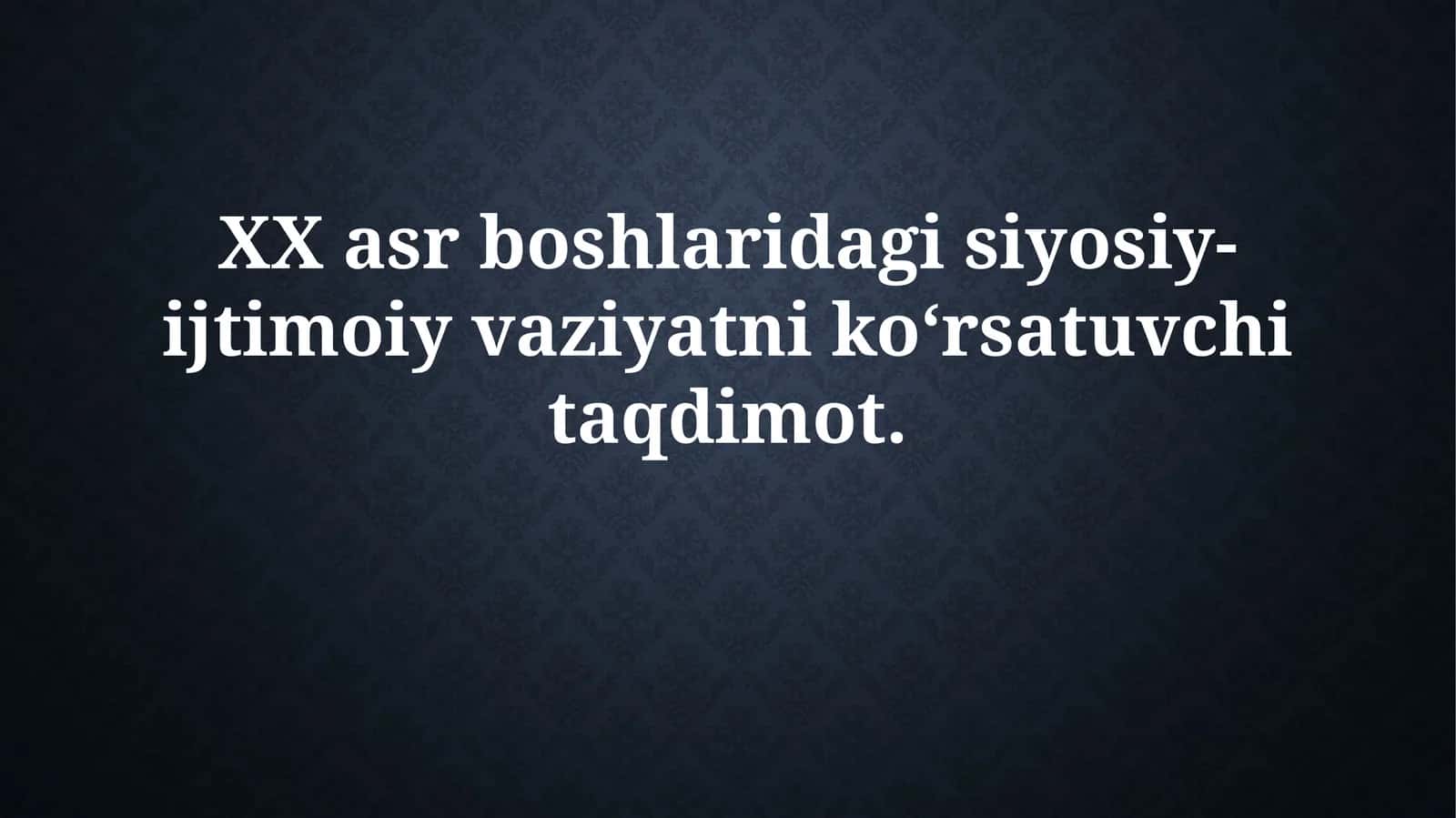 XX asr Turkistoni va Rossiya imperiyasi siyosati