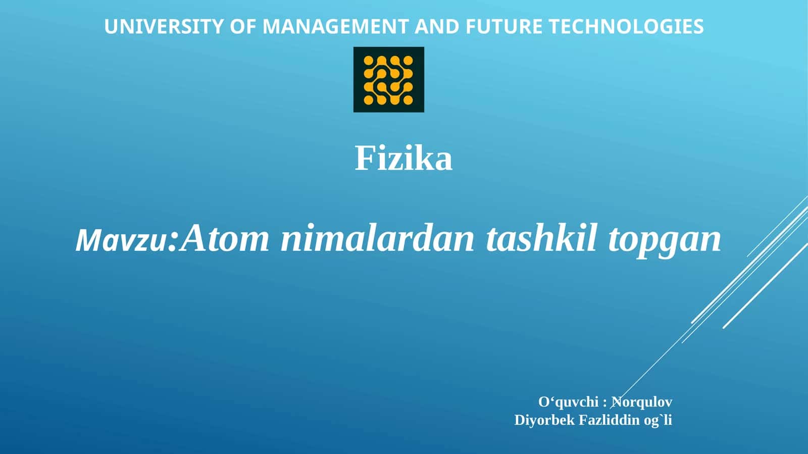 Atom nimalardan tashkil topgan
