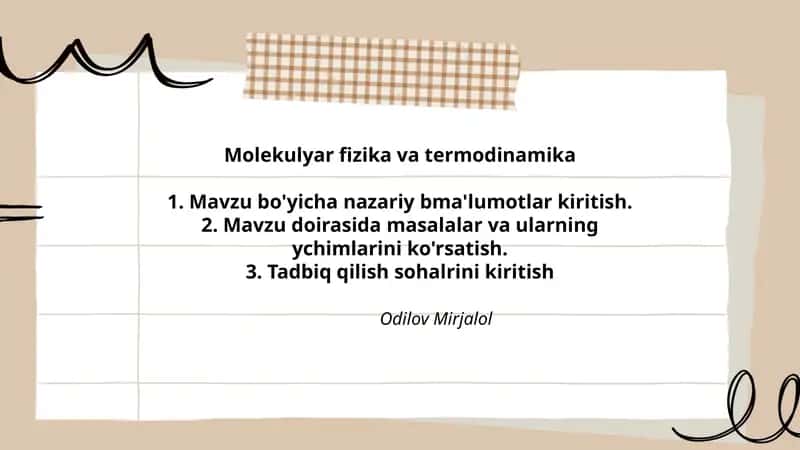 Molekulyar fizika va termodinamika