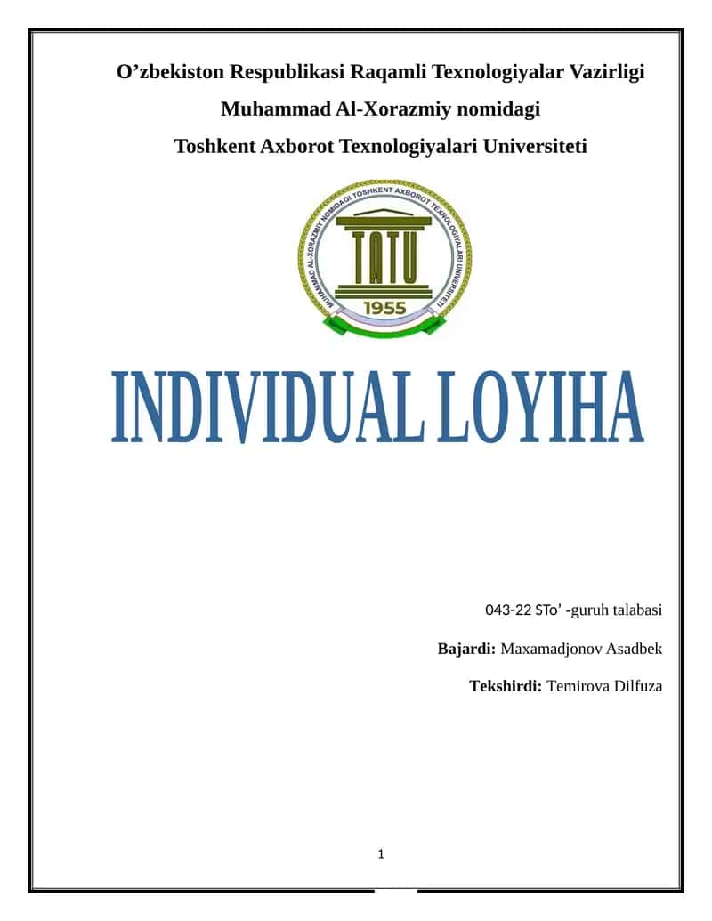 INDIVIDUAL LOYIHA 11-variant