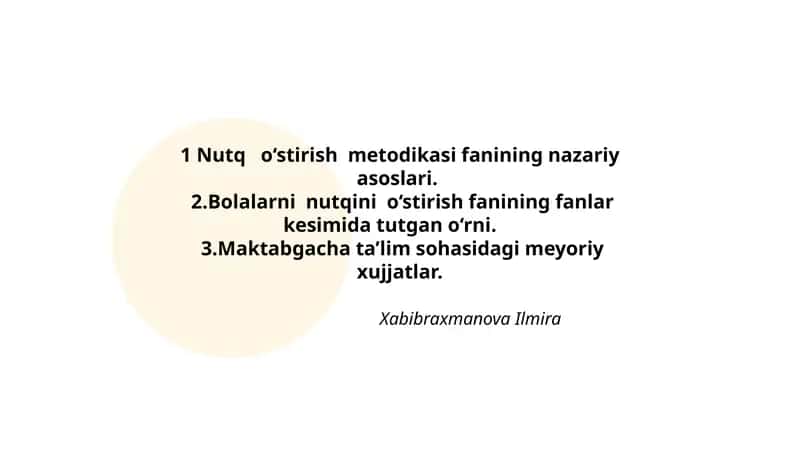 Nutq o‘stirish metodikasi fanining nazariy asoslari