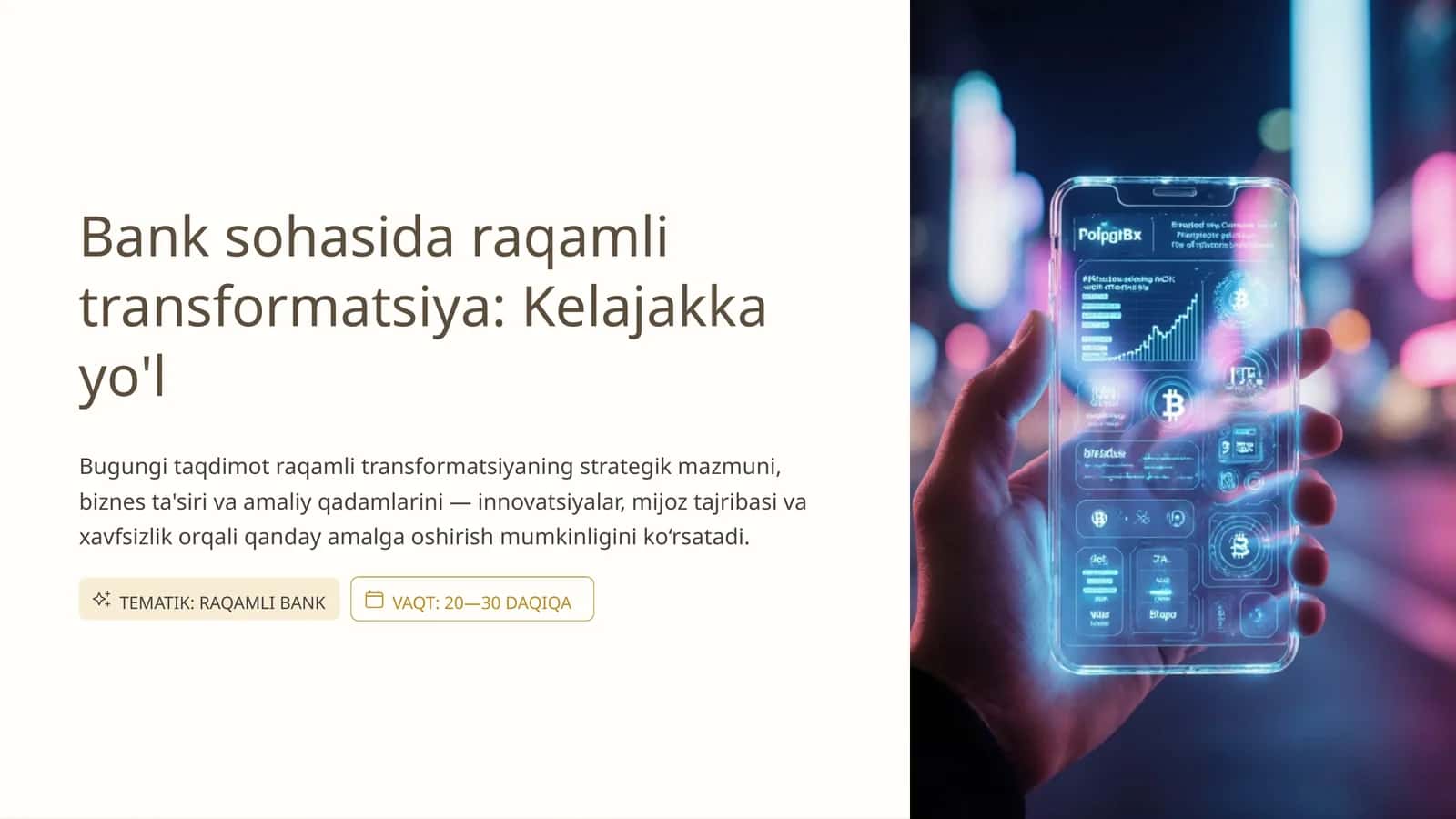 Bank sohasida raqamli transformatsiya: Kelajakka yo'l