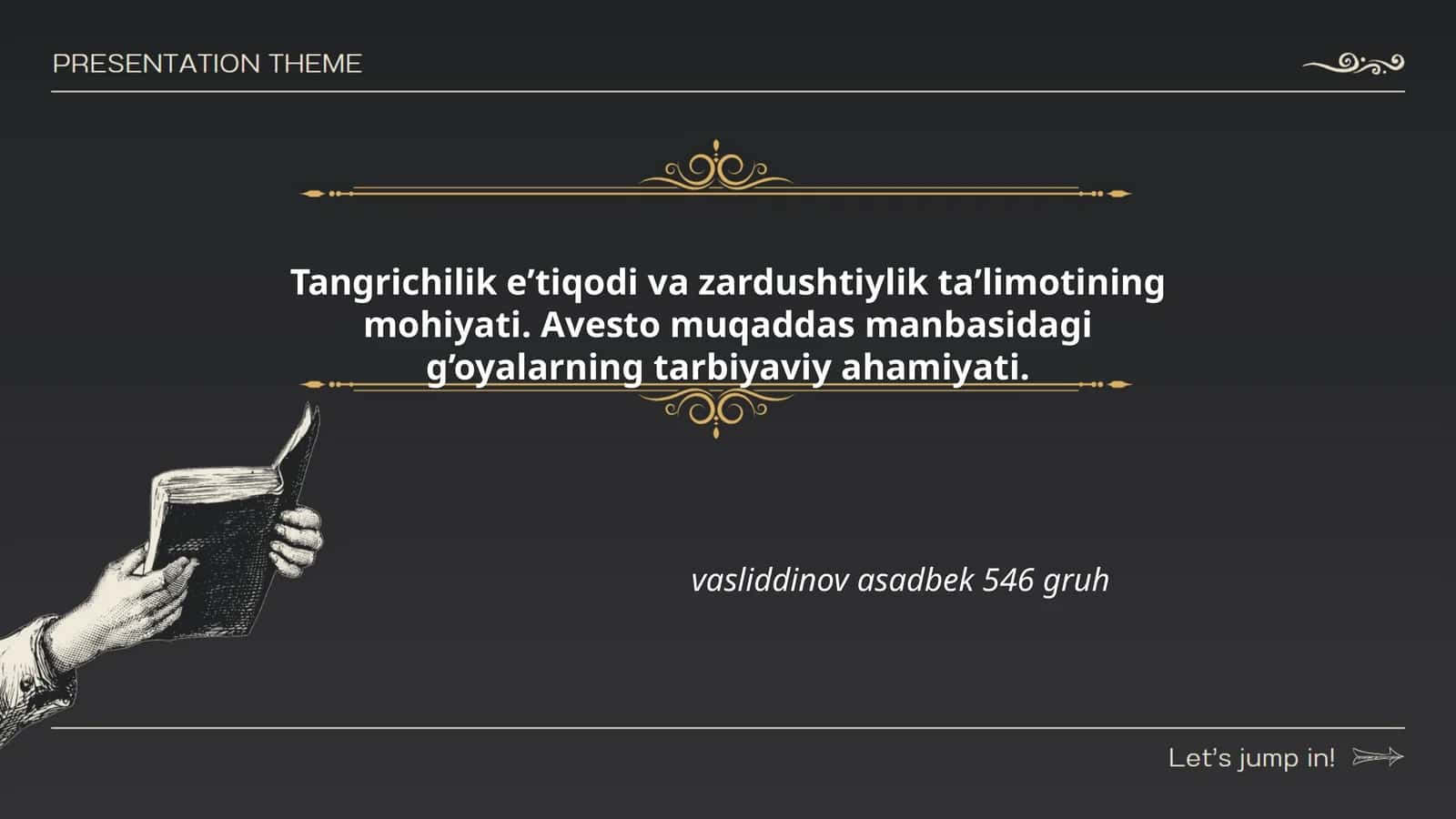 Tangrichilik va zardushtiylikning mohiyati