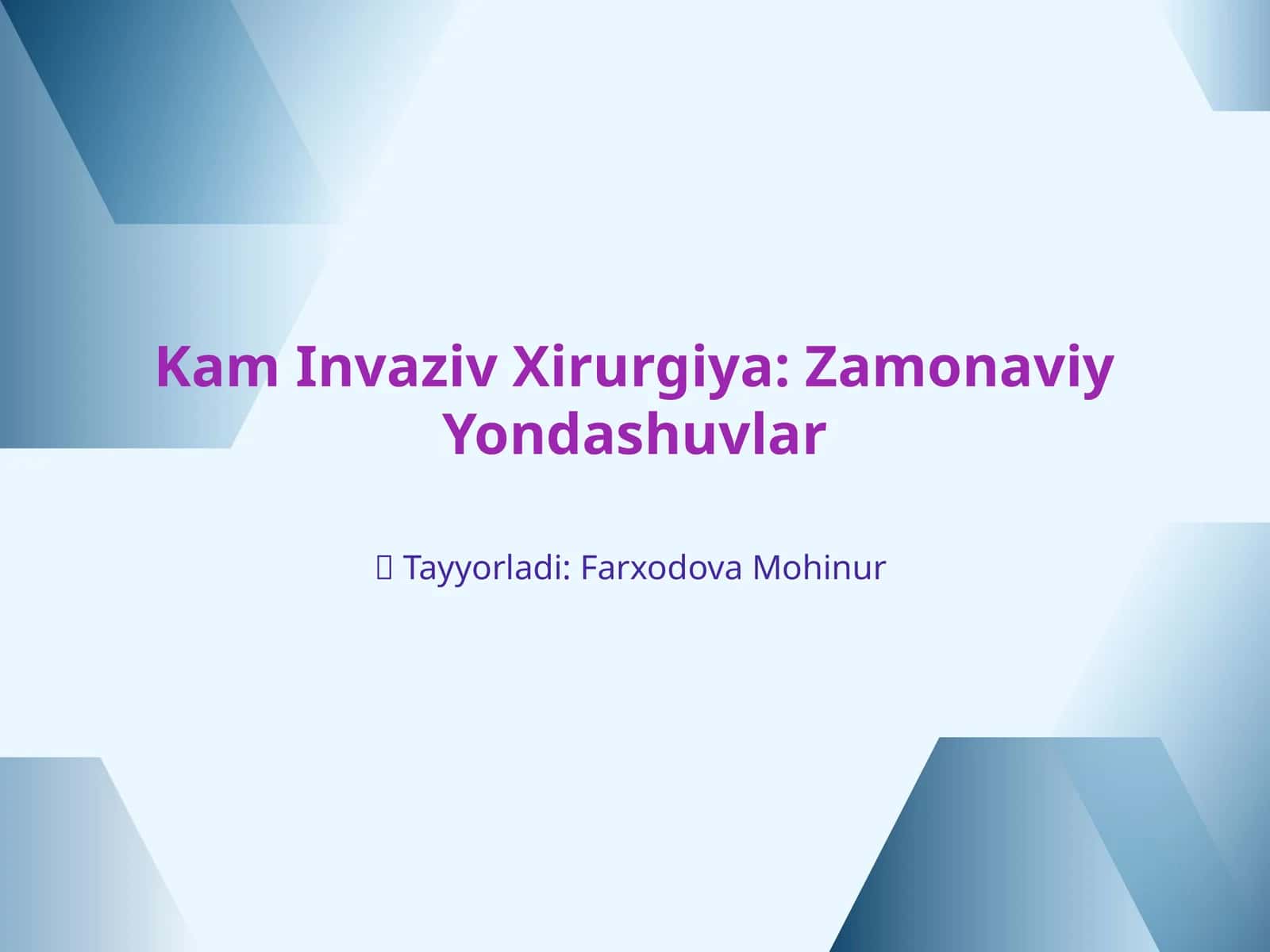 Kam Invaziv Xirurgiya: Zamonaviy Yondashuvlar