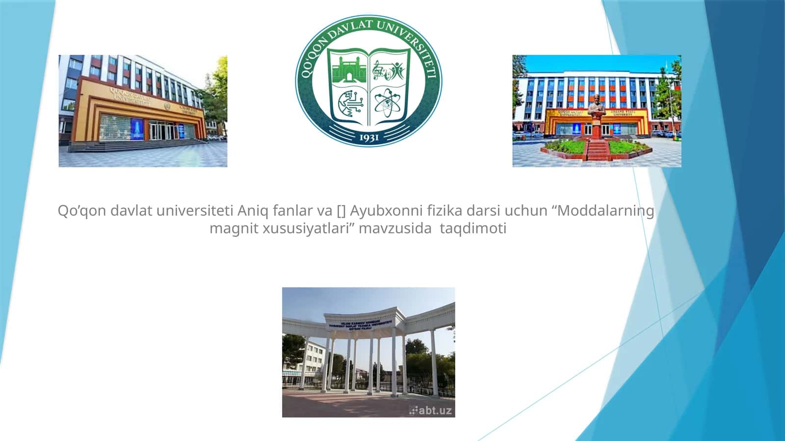 Moddalarning magnit xususiyatlari