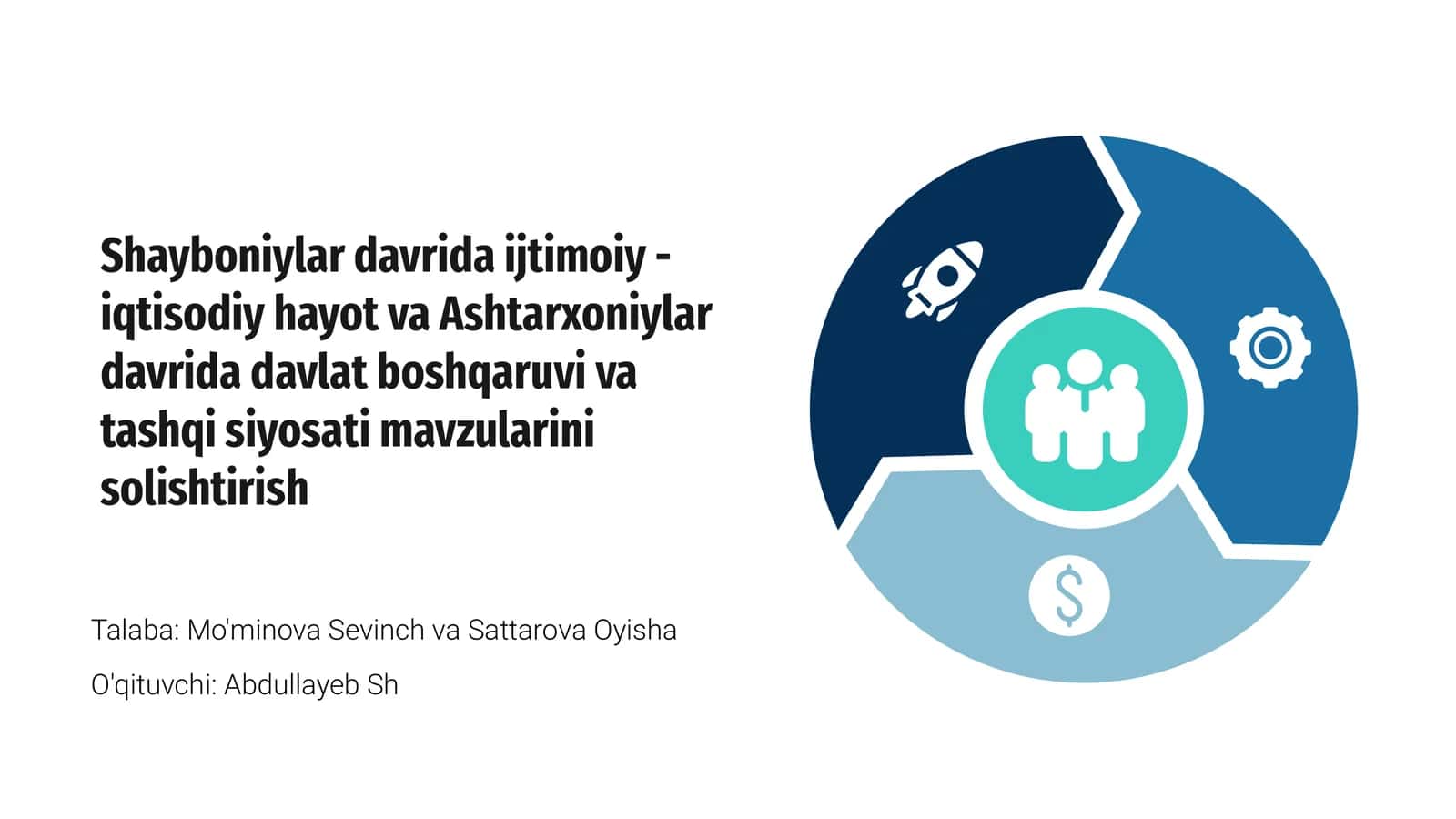 Shayboniylar davrida ijtimoiy - iqtisodiy hayot va Ashtarxoniylar davrida davlat boshqaruvi va tashqi siyosati mavzularini solishtirish