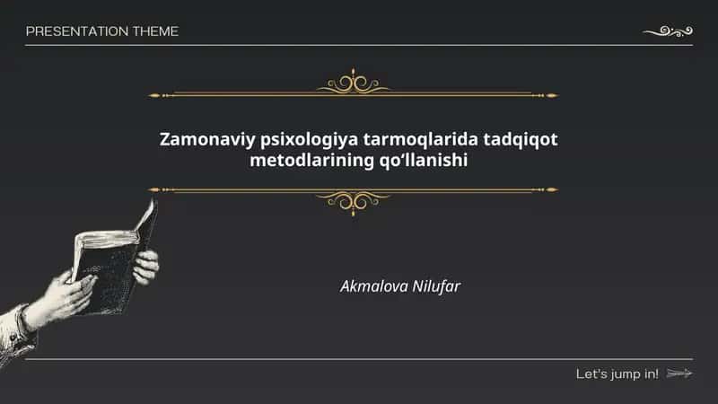 Zamonaviy psixologiya tarmoqlarida tadqiqot metodlarining qoʻllanishi