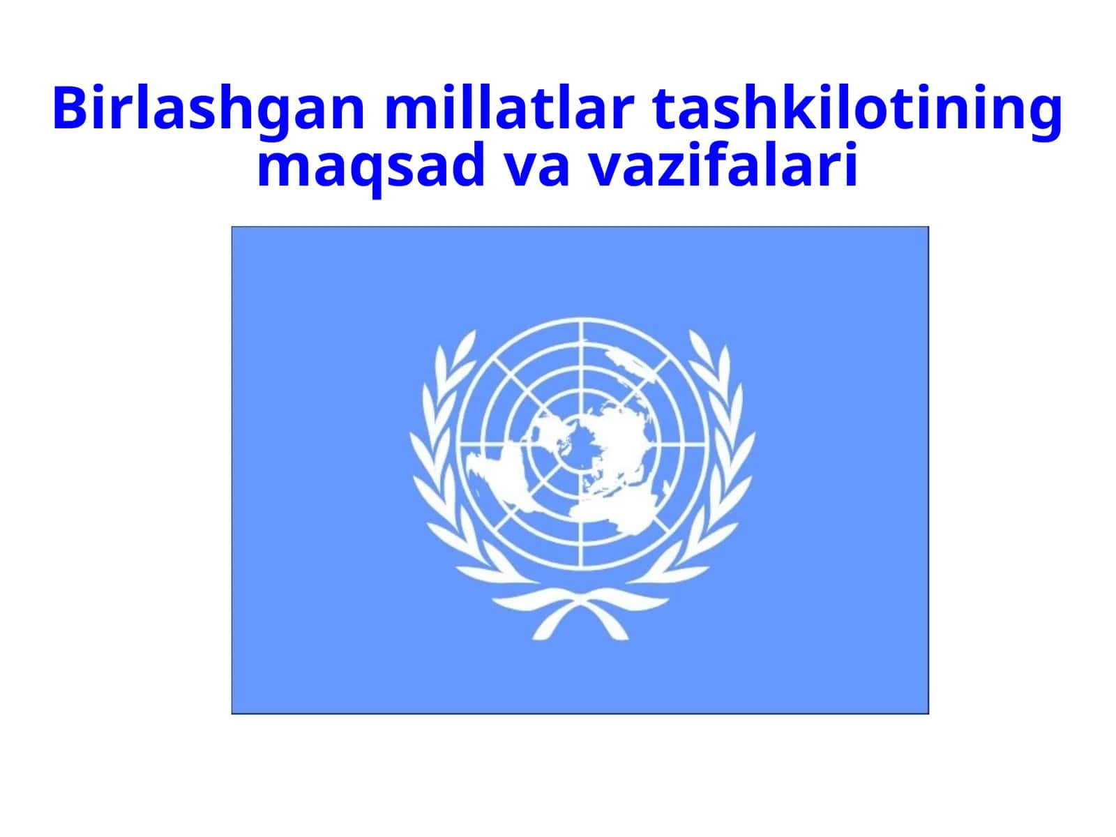 Birlashgan millatlar tashkilotining maqsad va vazifalari